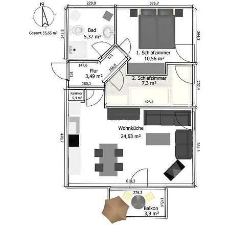 Luettje Paradies Апартаменты Вердум